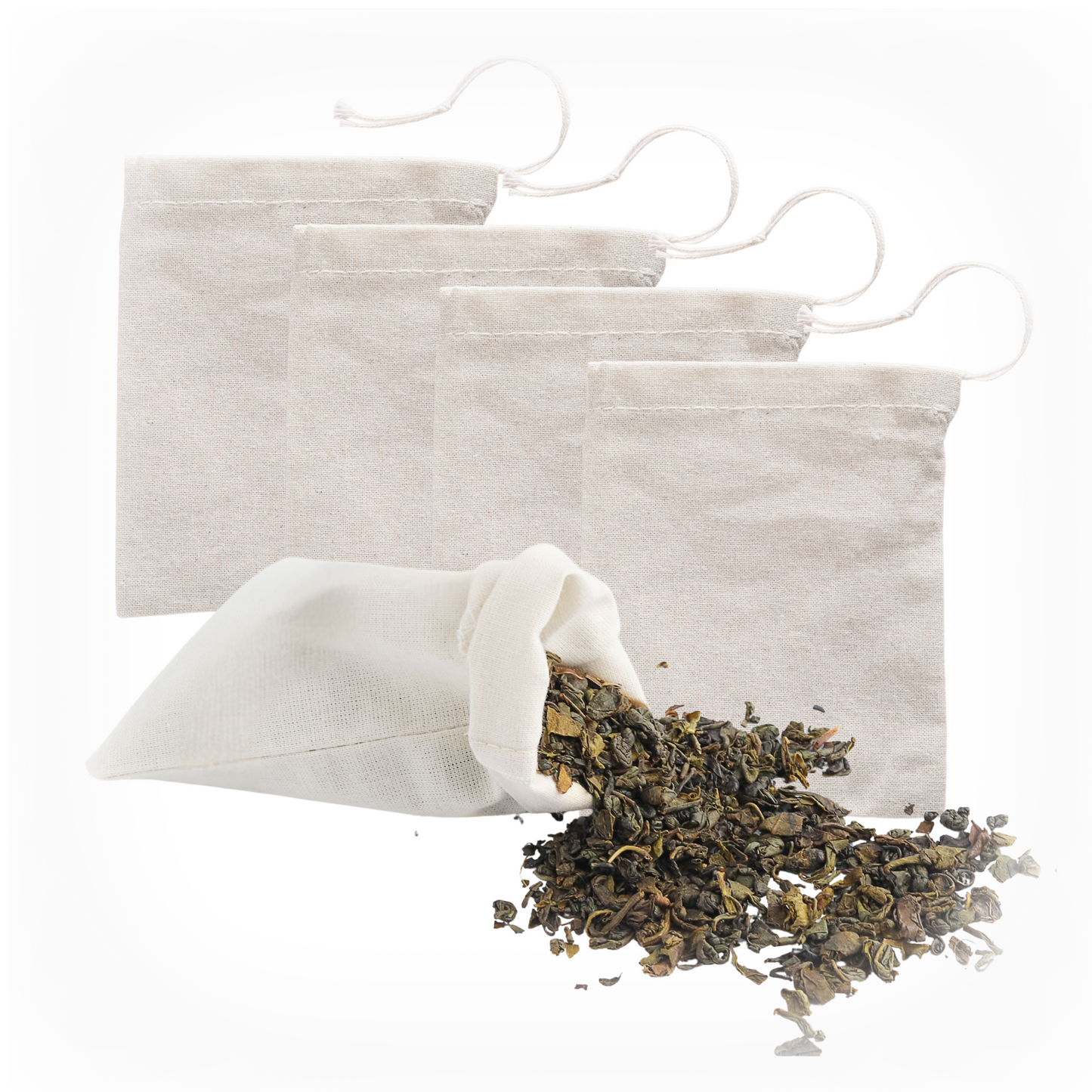 3" Tea & Herb Bag | Muslin Cotton | Set of 5