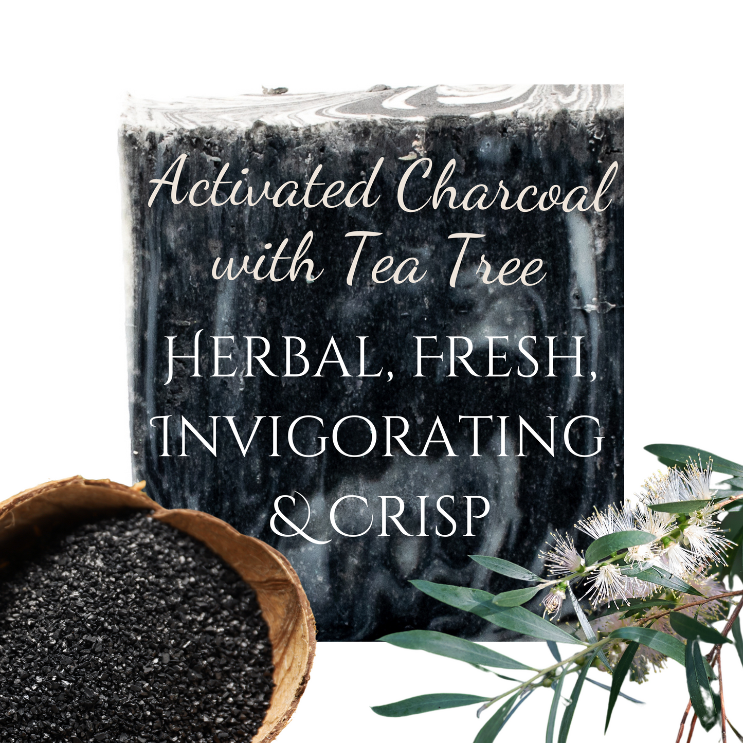 Carbón activado con árbol de té | Aceite esencial | Jabón en barra
