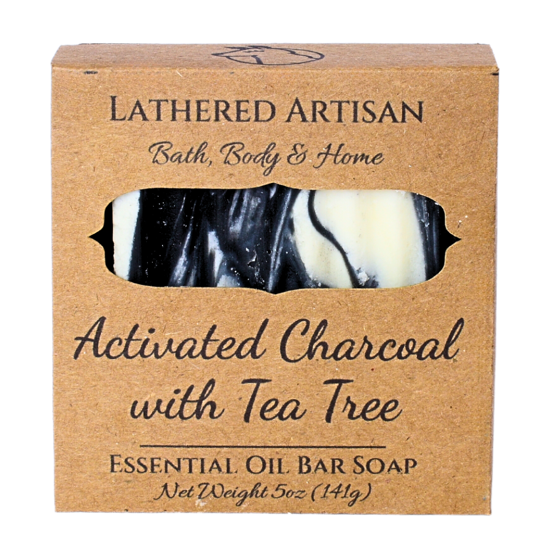 Carbón activado con árbol de té | Aceite esencial | Jabón en barra