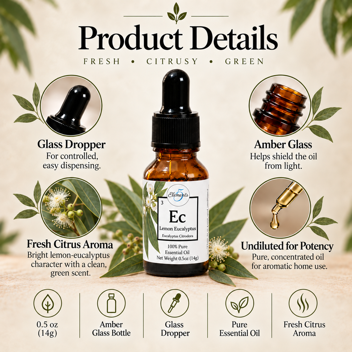 Huile essentielle d'eucalyptus citronné | Eucalyptus Citrodora