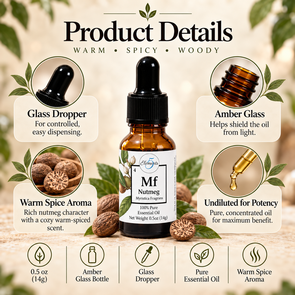 Aceite esencial de nuez moscada | Myristica Fragrans