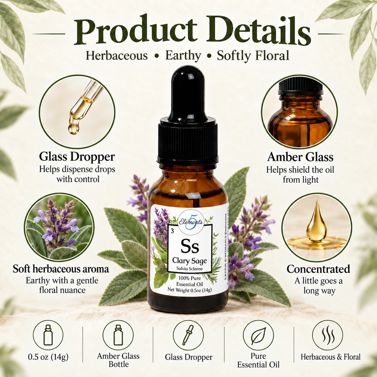 Clary Sage | Essential Oil | Salvia Sclarea