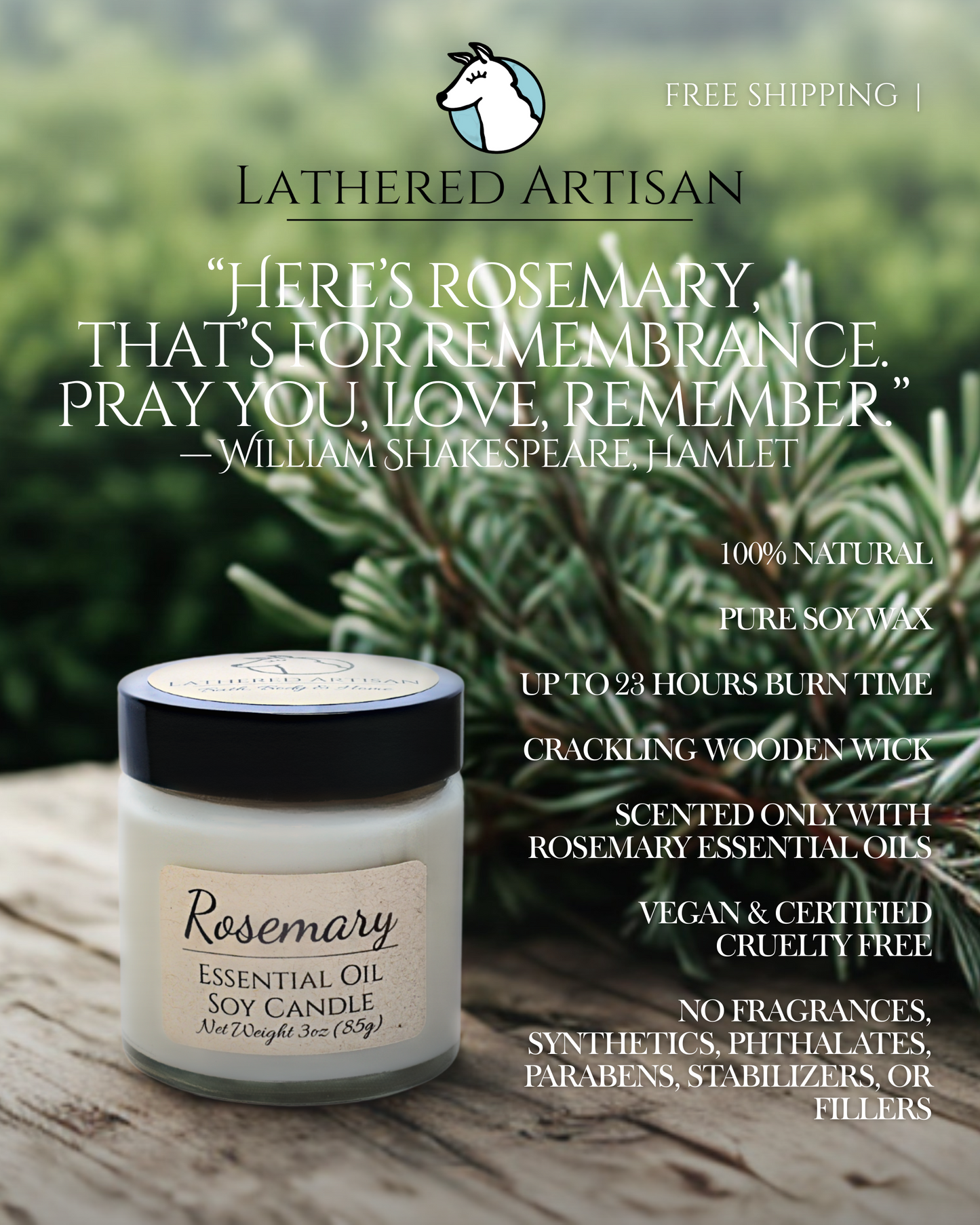 Rosemary | Essential Oil | Candle