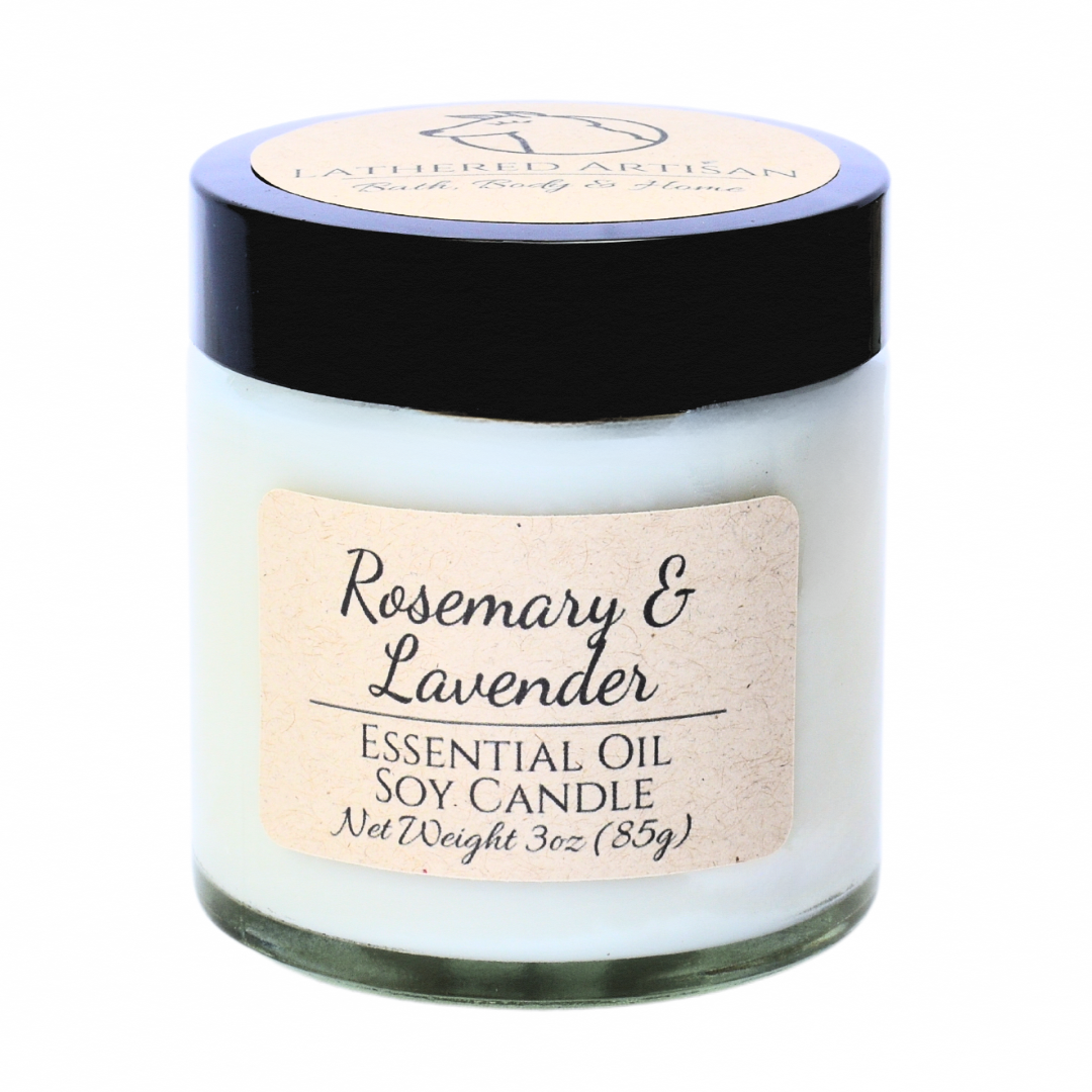Vela de aceite esencial de lavanda y romero