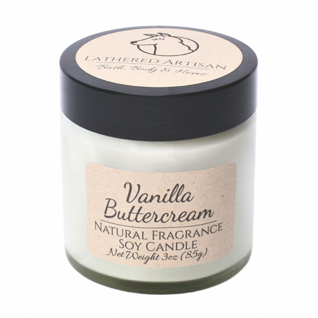 Bougie parfumée naturellement à la vanille 100 % soja