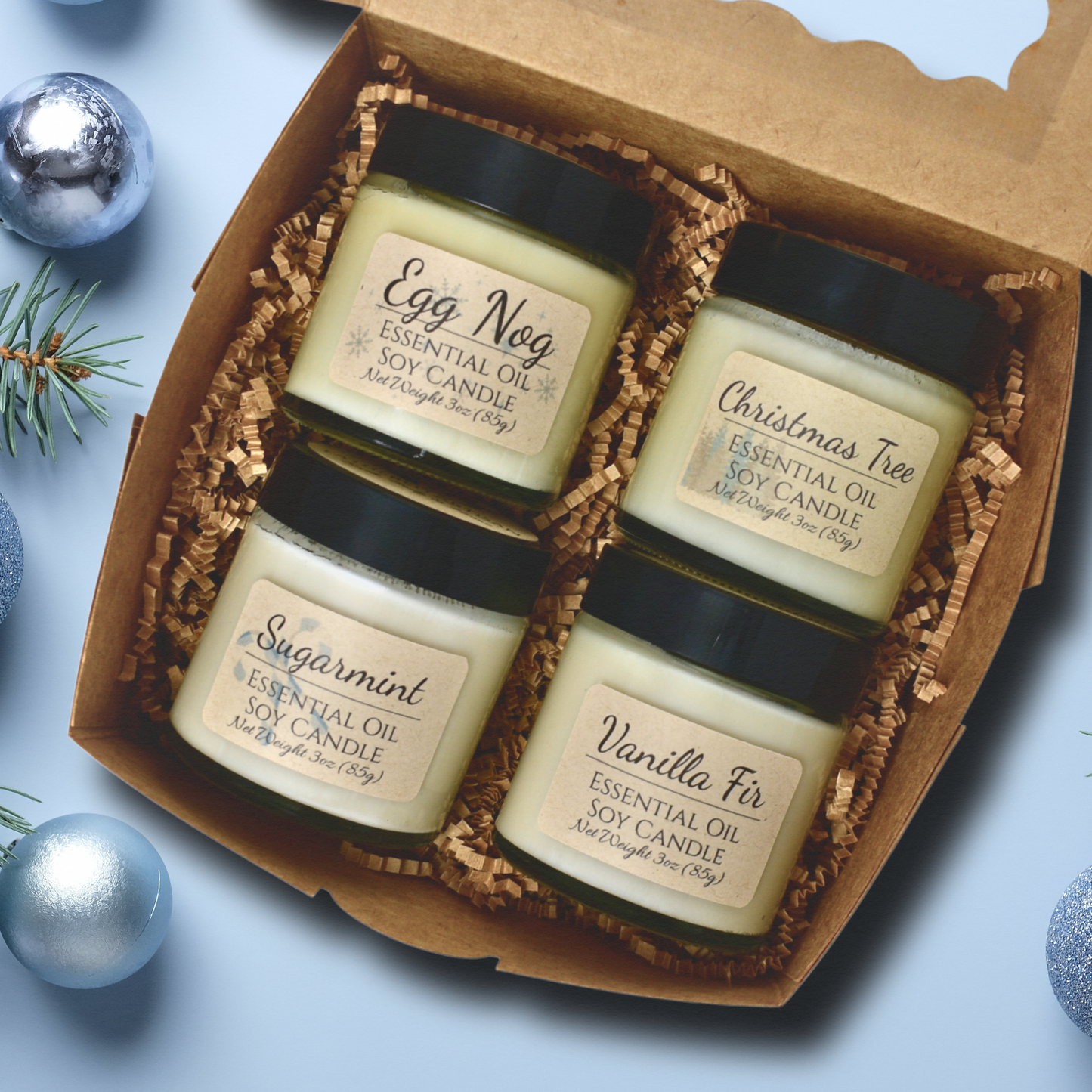 Trío de invierno | Velas de aceites esenciales | Juego de 3