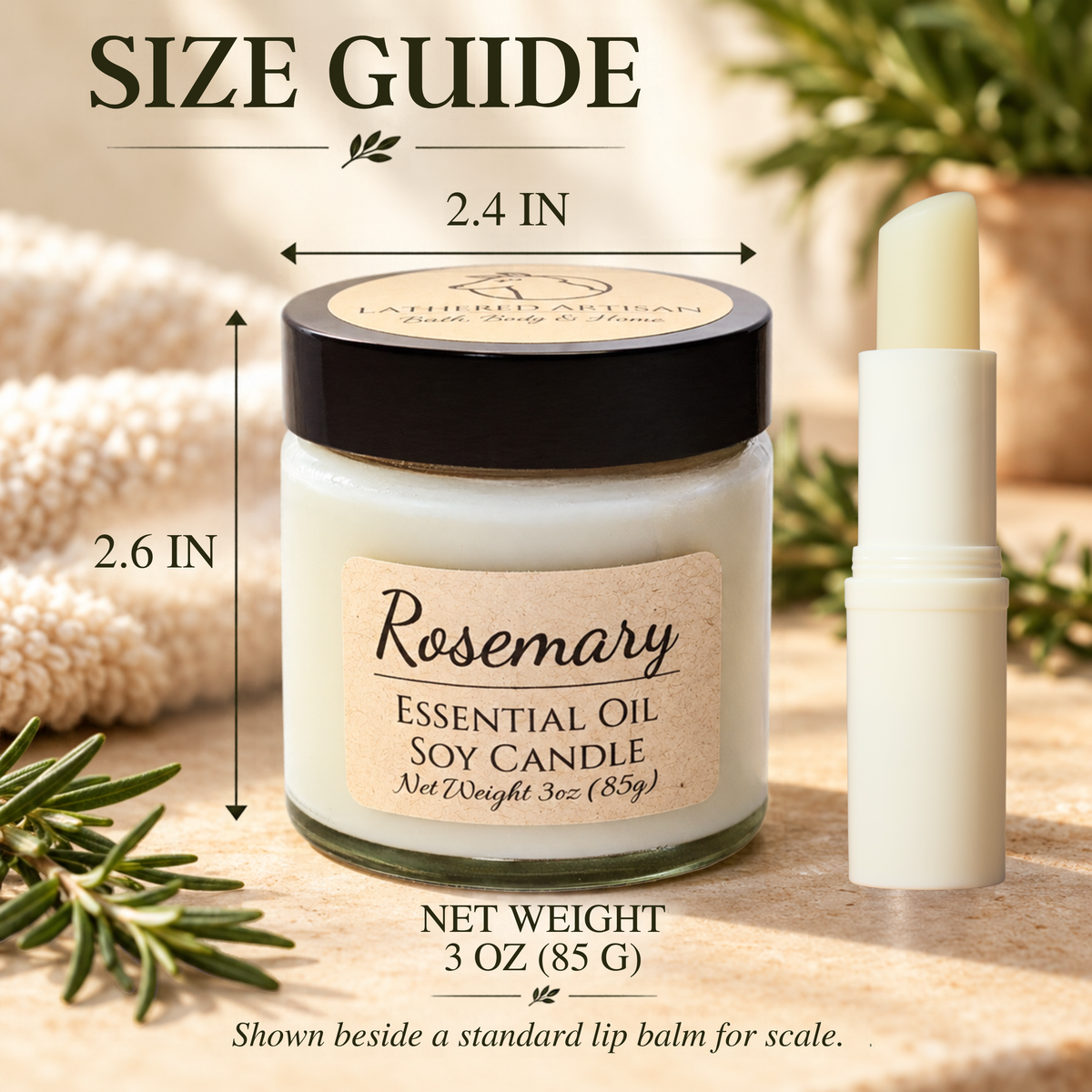 Rosemary | Essential Oil | 3 oz Jar Candle