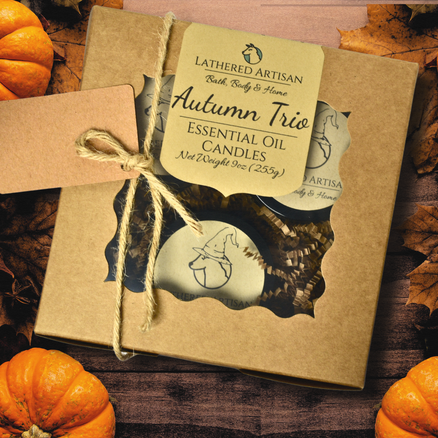 Trío de otoño | Velas con aceites esenciales | Juego de 3