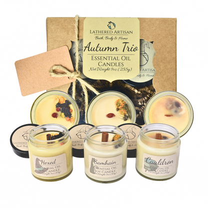 Trío de otoño | Velas con aceites esenciales | Juego de 3