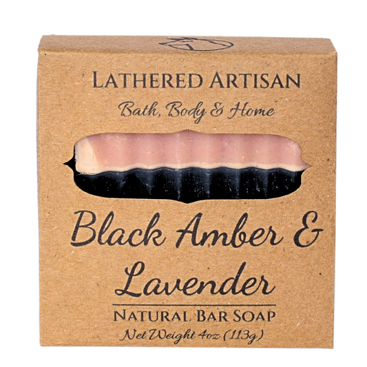 Black Amber & Lavender | Natural Fragrance with Essential Oils | Castile Bar Soap