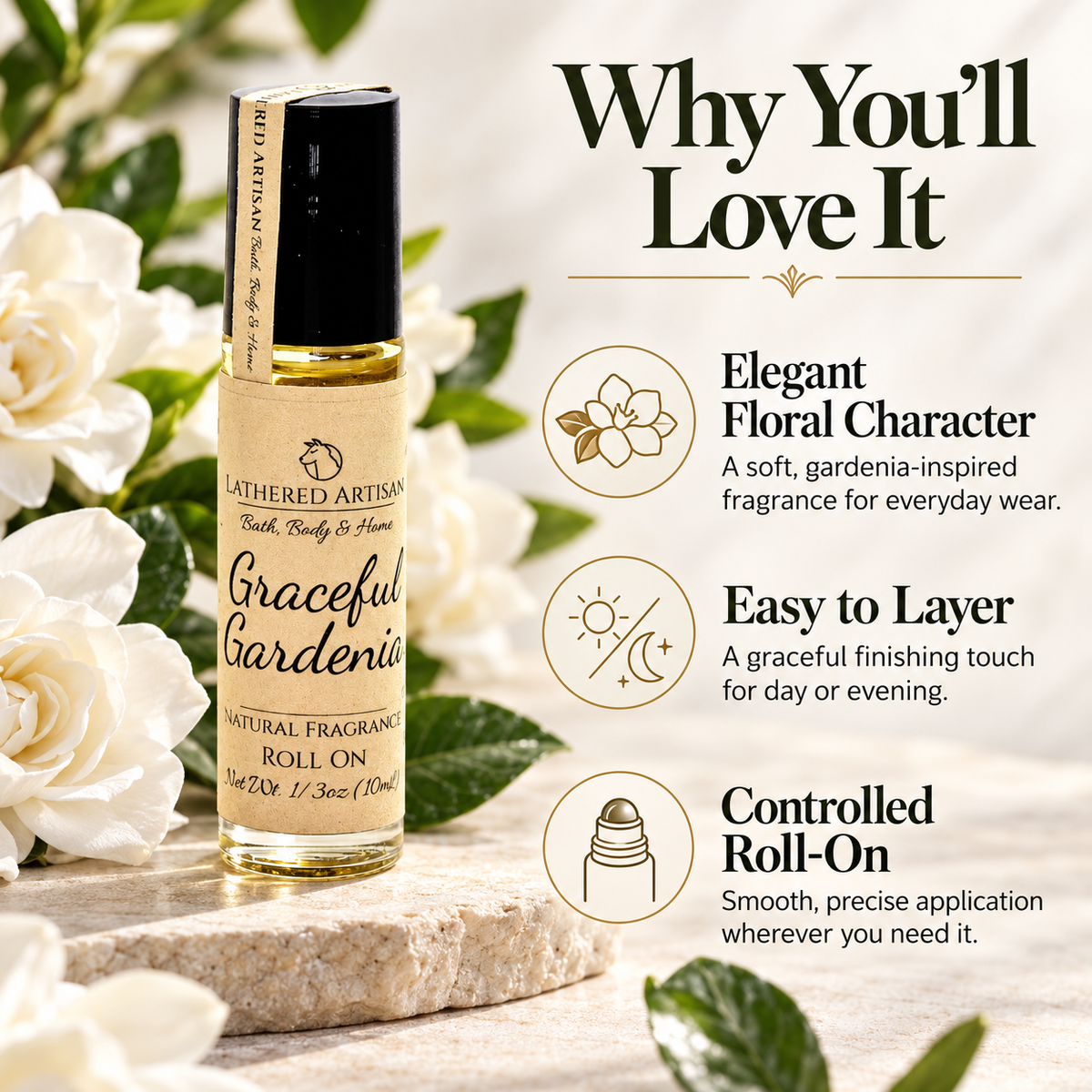 Graceful Gardenia | Parfum à l'huile parfumée naturelle