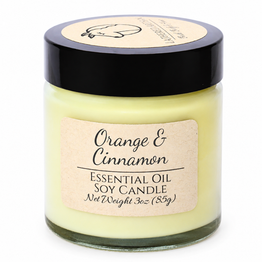 Orange & Cinnamon | Essential Oil | 3 oz Jar Candle