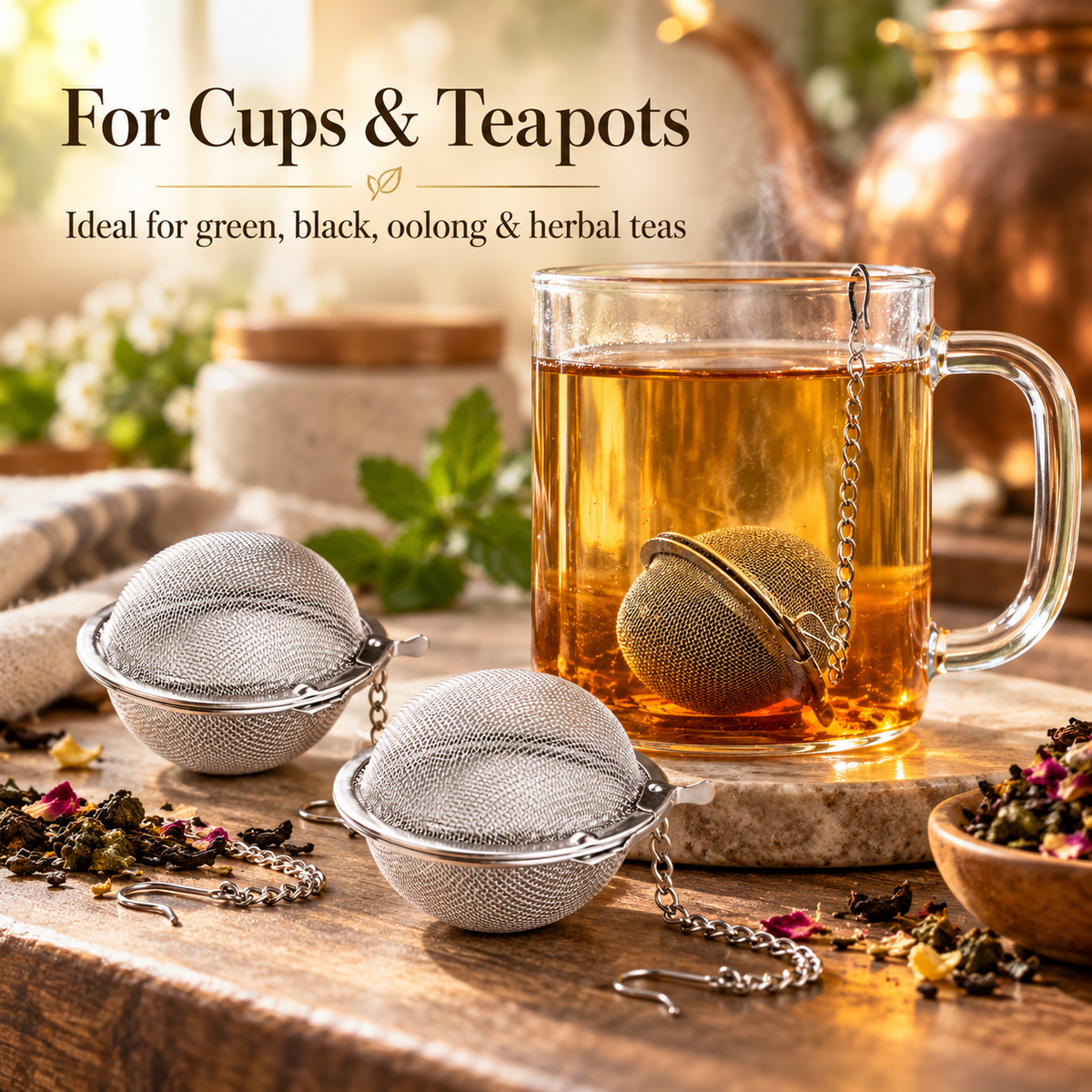 2" Infusion Balls, Set of 3 | Stainless Steel | Tea Strainers