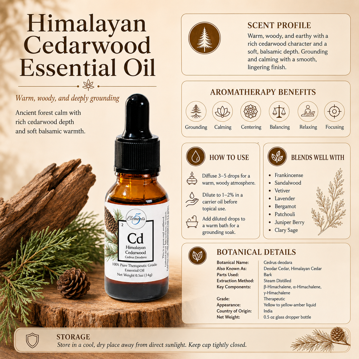Himalayan Cedarwood | Essential Oil | Cedrus deodara