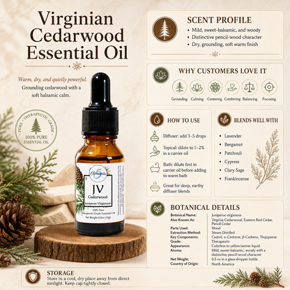 Cedarwood Virginian | Essential Oil | Juniperus Virginiana