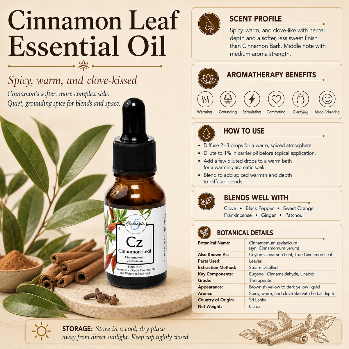 Cinnamon Leaf | Essential Oil | Cinnamomum zeylanicum