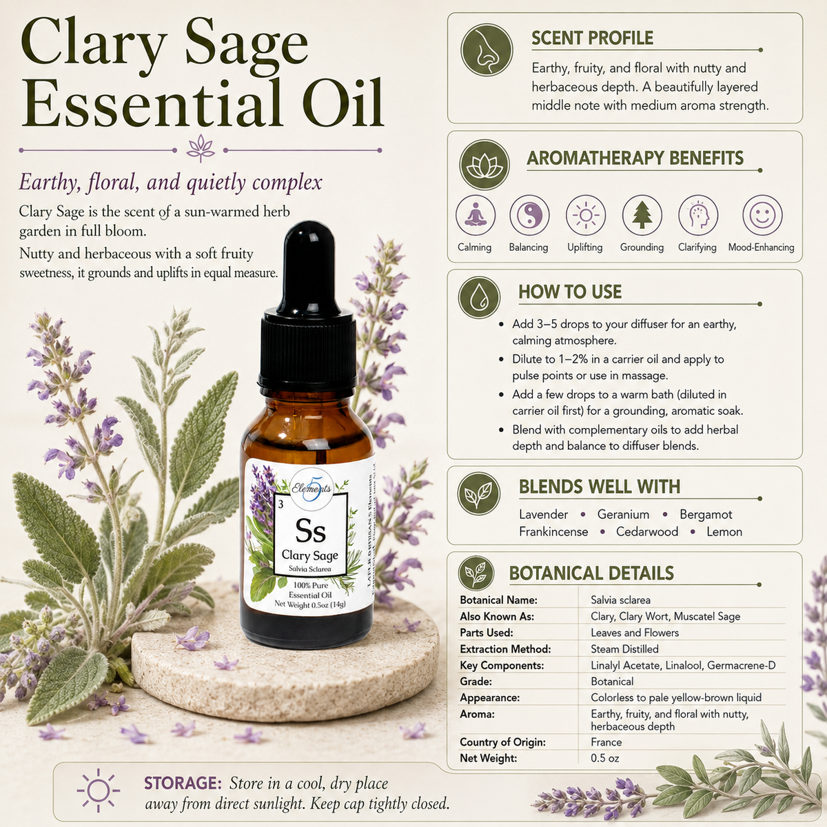 Clary Sage | Essential Oil | Salvia Sclarea