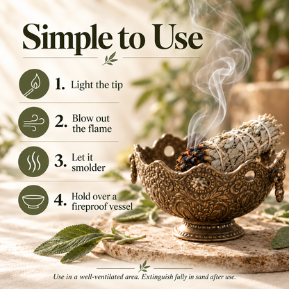 White Sage | Sun-Dried | 5 Smudge Sticks