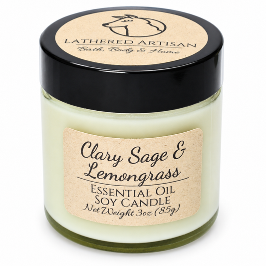 Clary Sage & Lemongrass | Essential Oil | 3 oz Jar Candle