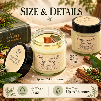 Cedarwood & Tea Tree | Essential Oil | 3 oz Jar Candle