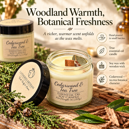 Cedarwood & Tea Tree | Essential Oil | 3 oz Jar Candle