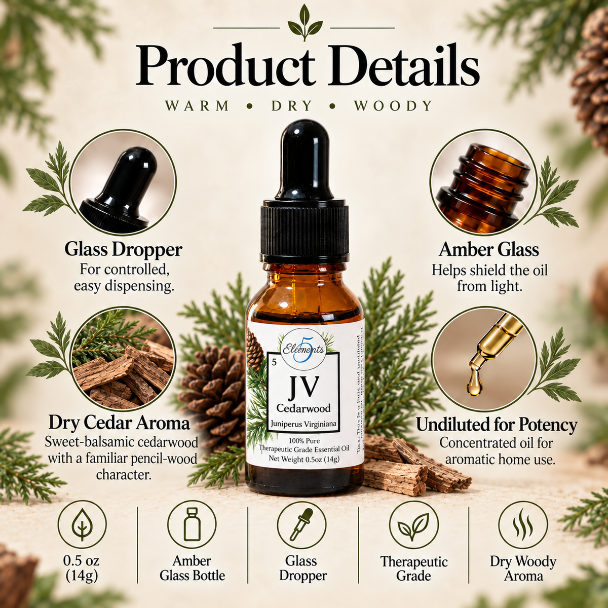 Cedarwood Virginian | Essential Oil | Juniperus Virginiana