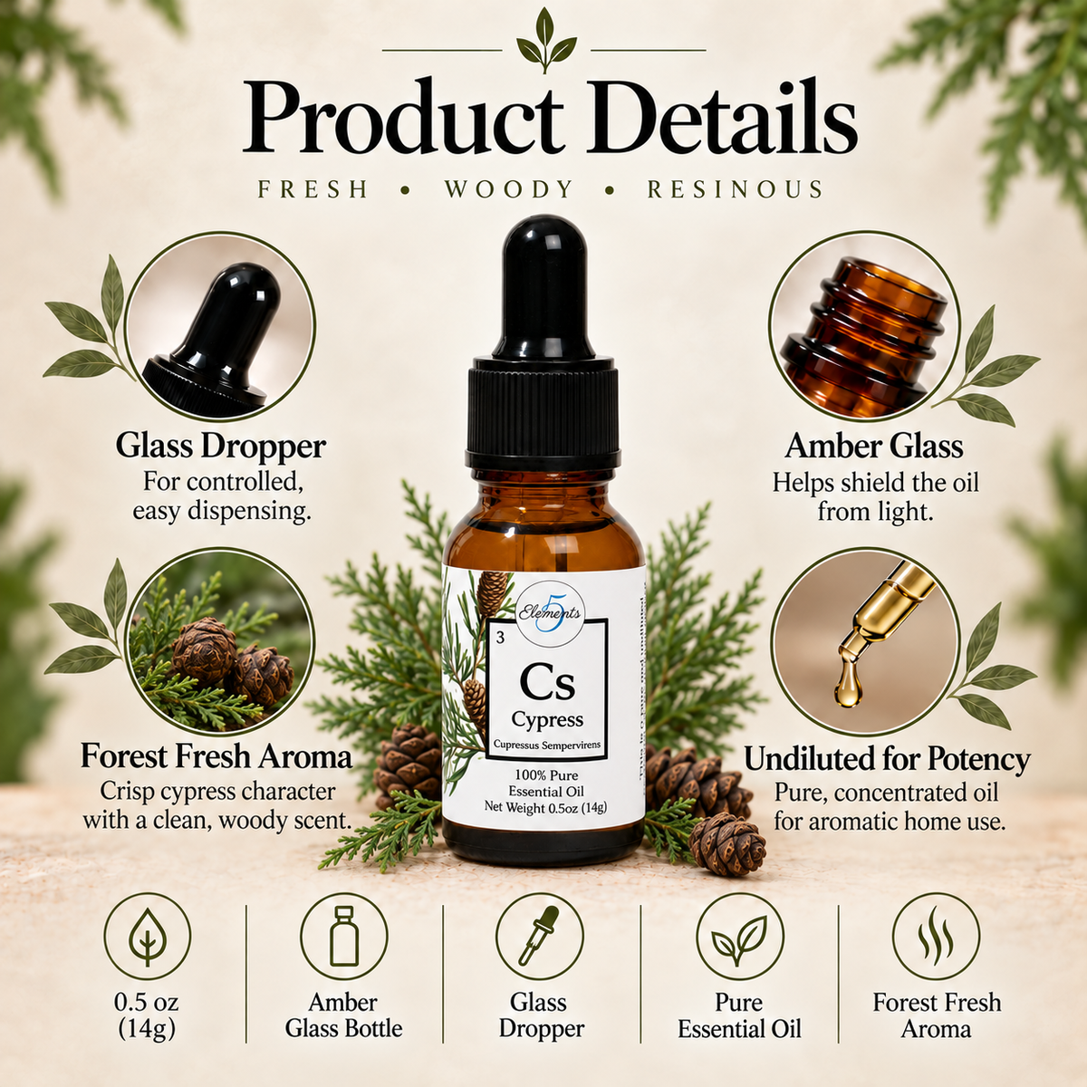 Ciprés | Aceite Esencial | Cupressus Sempervirens