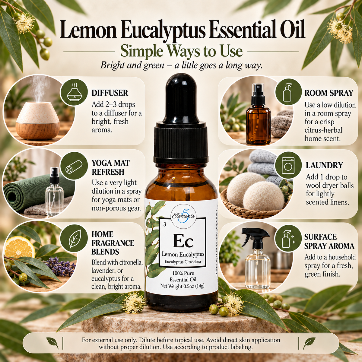 Huile essentielle d'eucalyptus citronné | Eucalyptus Citrodora