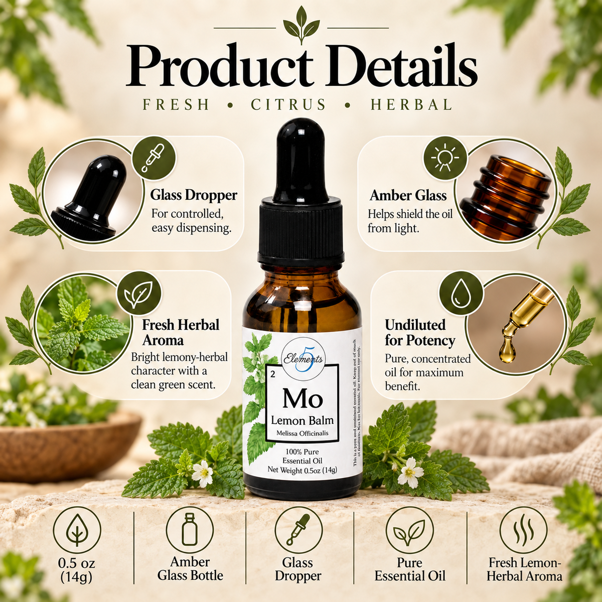 Lemon Balm | Essential Oil | Melissa Officinalis