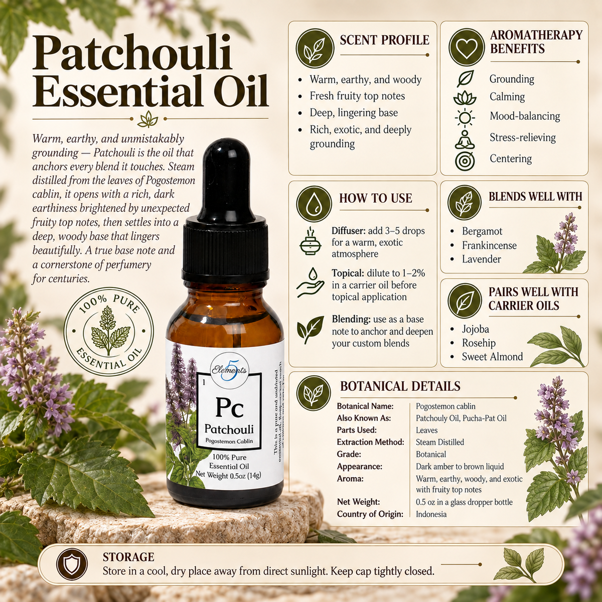 Patchouli | Essential Oil | Pogostemon Cablin