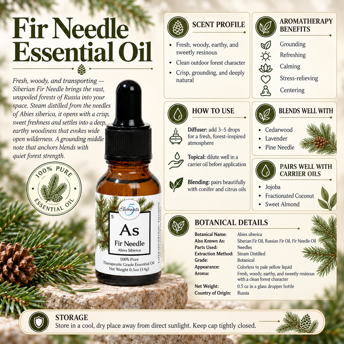 Aiguilles de sapin de Sibérie | Huile essentielle | Abies Sibirica