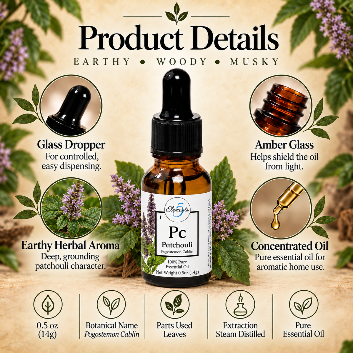 Patchouli | Essential Oil | Pogostemon Cablin