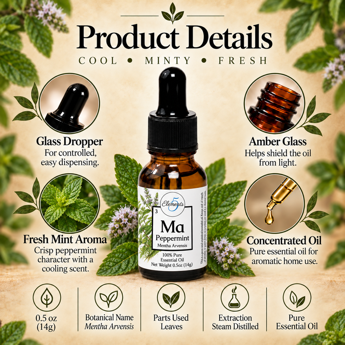 Peppermint | Essential Oil | Mentha Arvensis