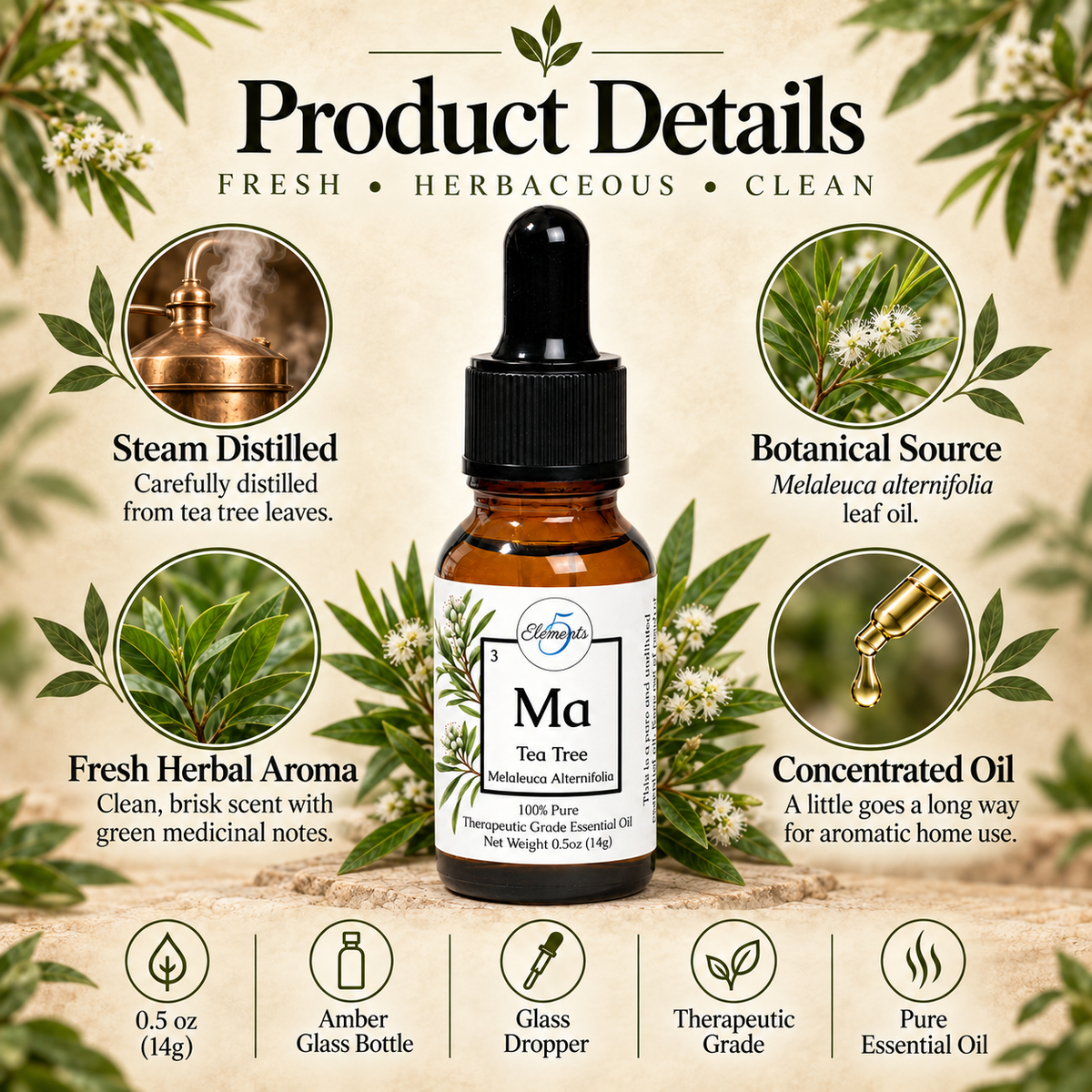 Árbol del té | Aceite esencial | Melaleuca alternifolia