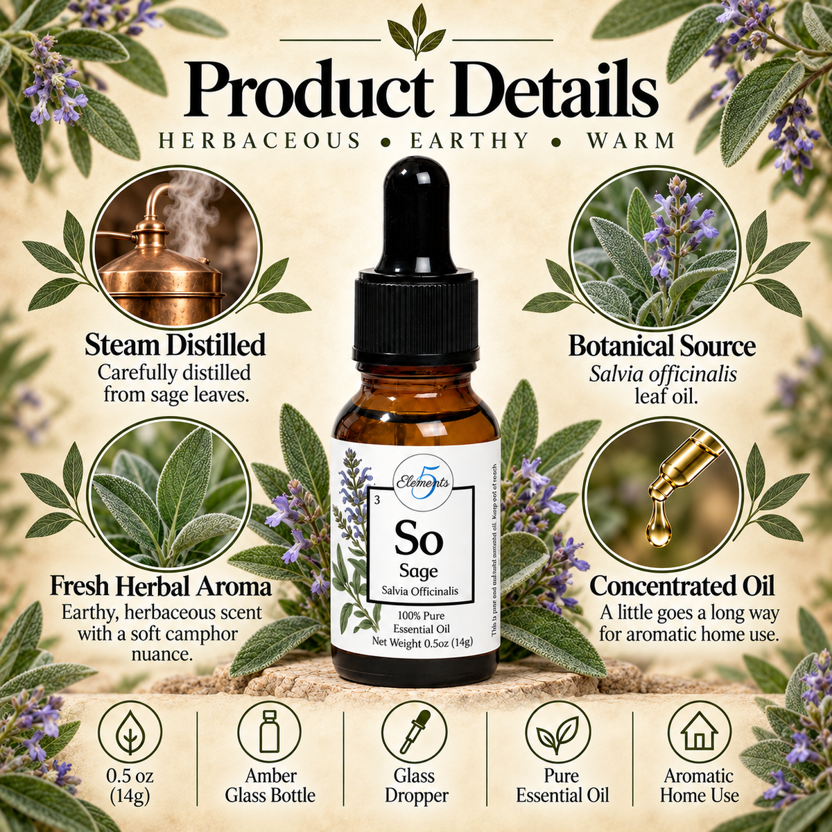 Sage | Essential Oil | Salvia Officinalis