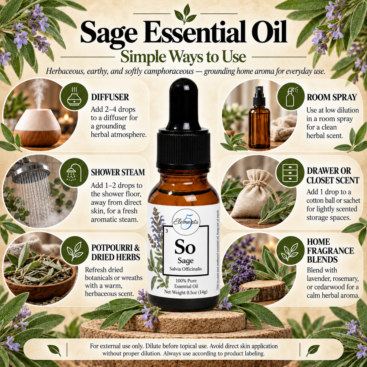 Sage | Essential Oil | Salvia Officinalis