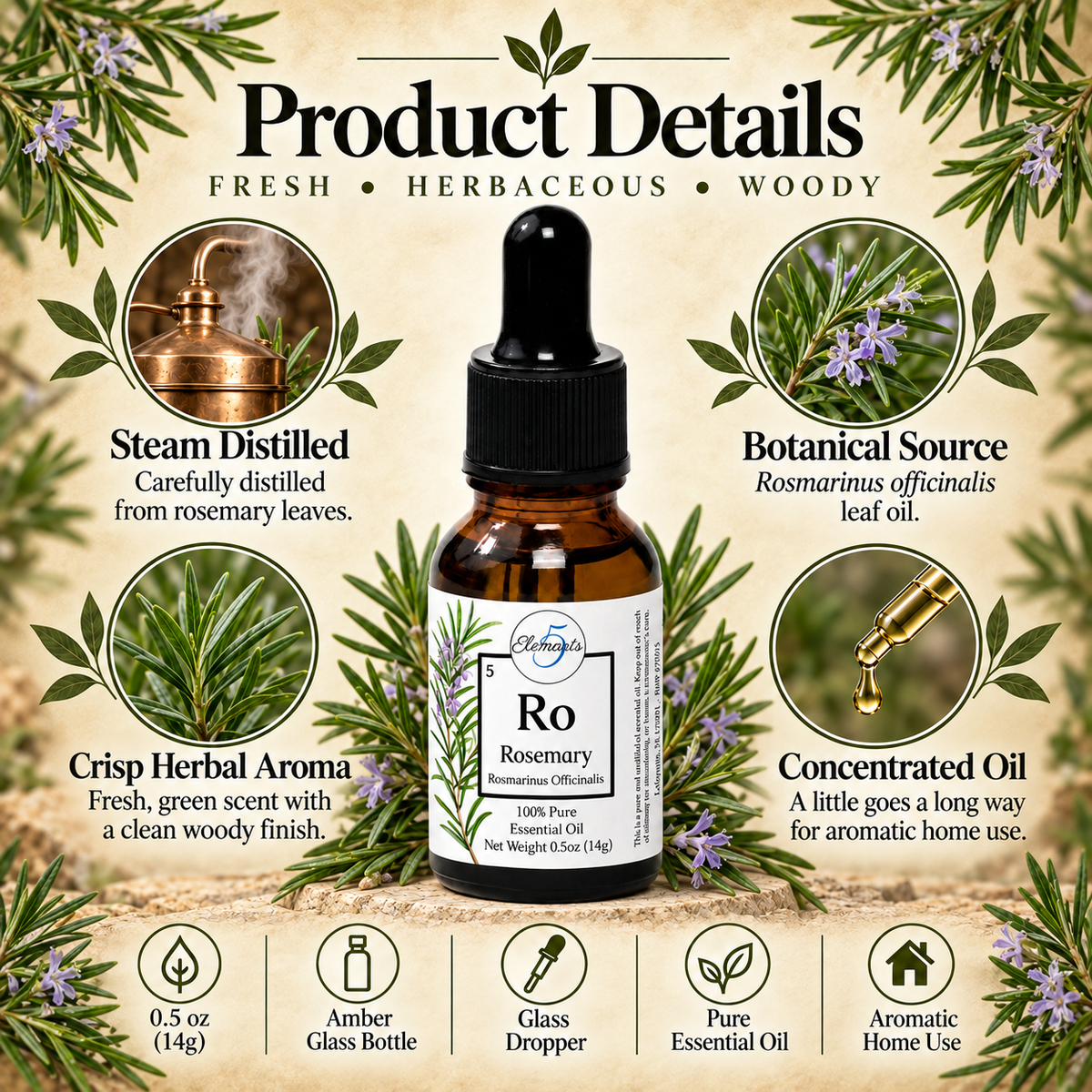 Romarin | Huile essentielle | Rosmarinus Officinalis