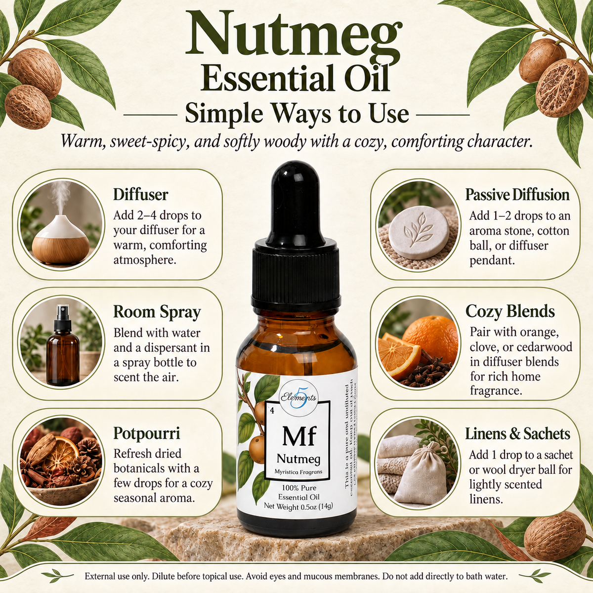 Aceite esencial de nuez moscada | Myristica Fragrans