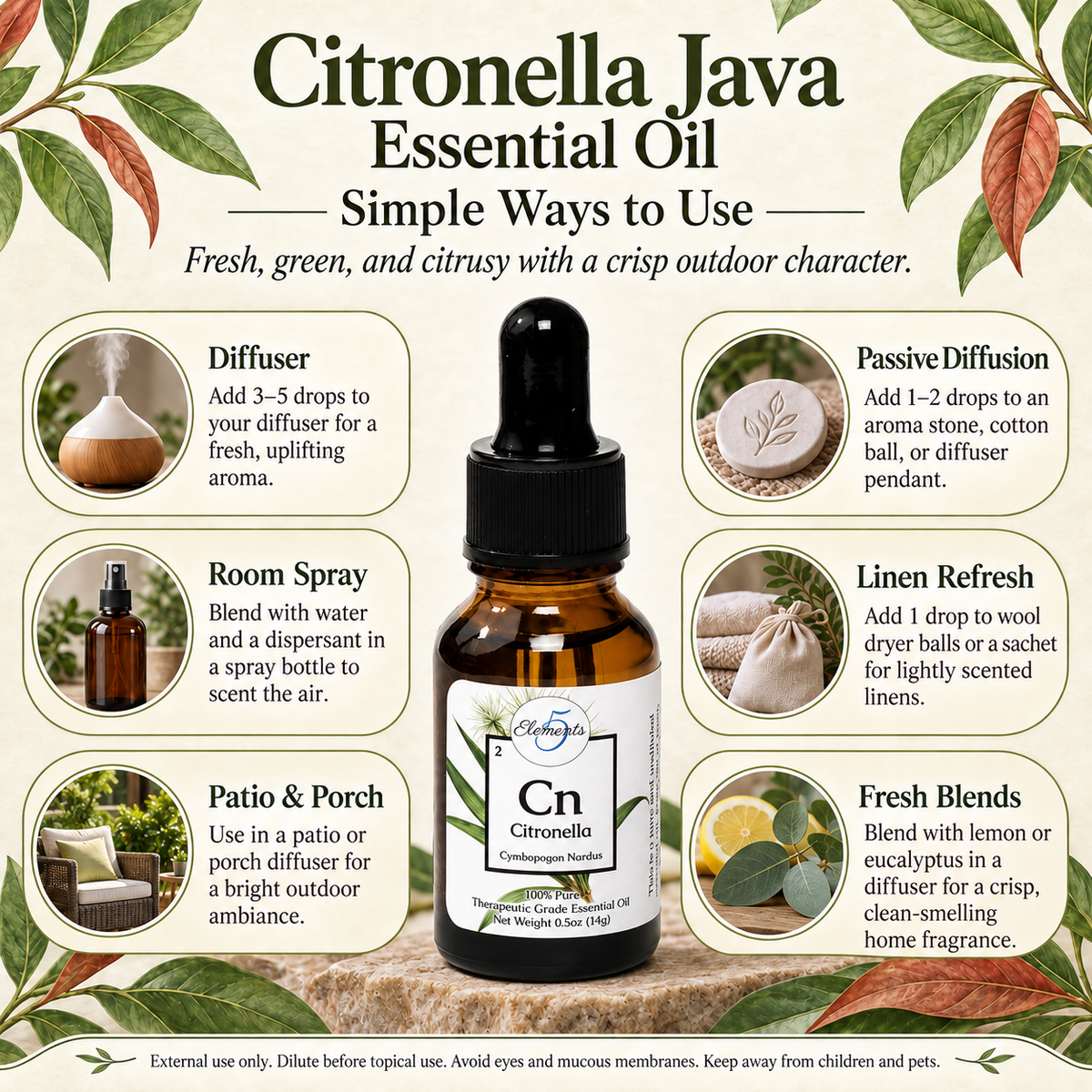 Citronela de Java | Aceite esencial | Cymbopogon Nardus