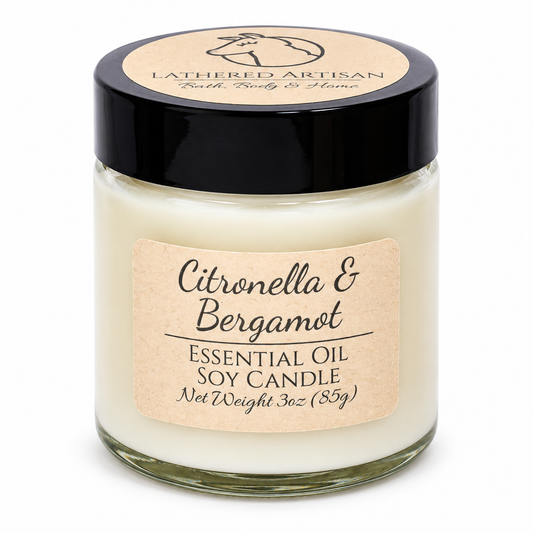 Citronella & Bergamot | Essential Oil | 3 oz Jar Candle