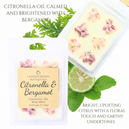 Citronella & Bergamot | Essential Oil | Wax Melts