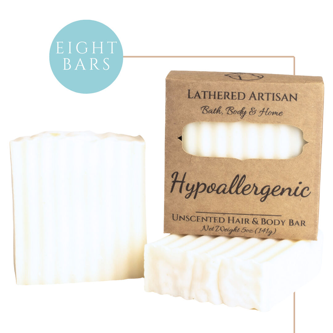 Hypoallergenic | Shea Butter Bar Soap | 8 Bars
