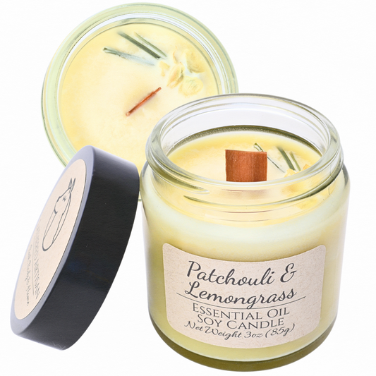 Patchouli & Lemongrass | Essential Oil | 3 oz Jar Candle