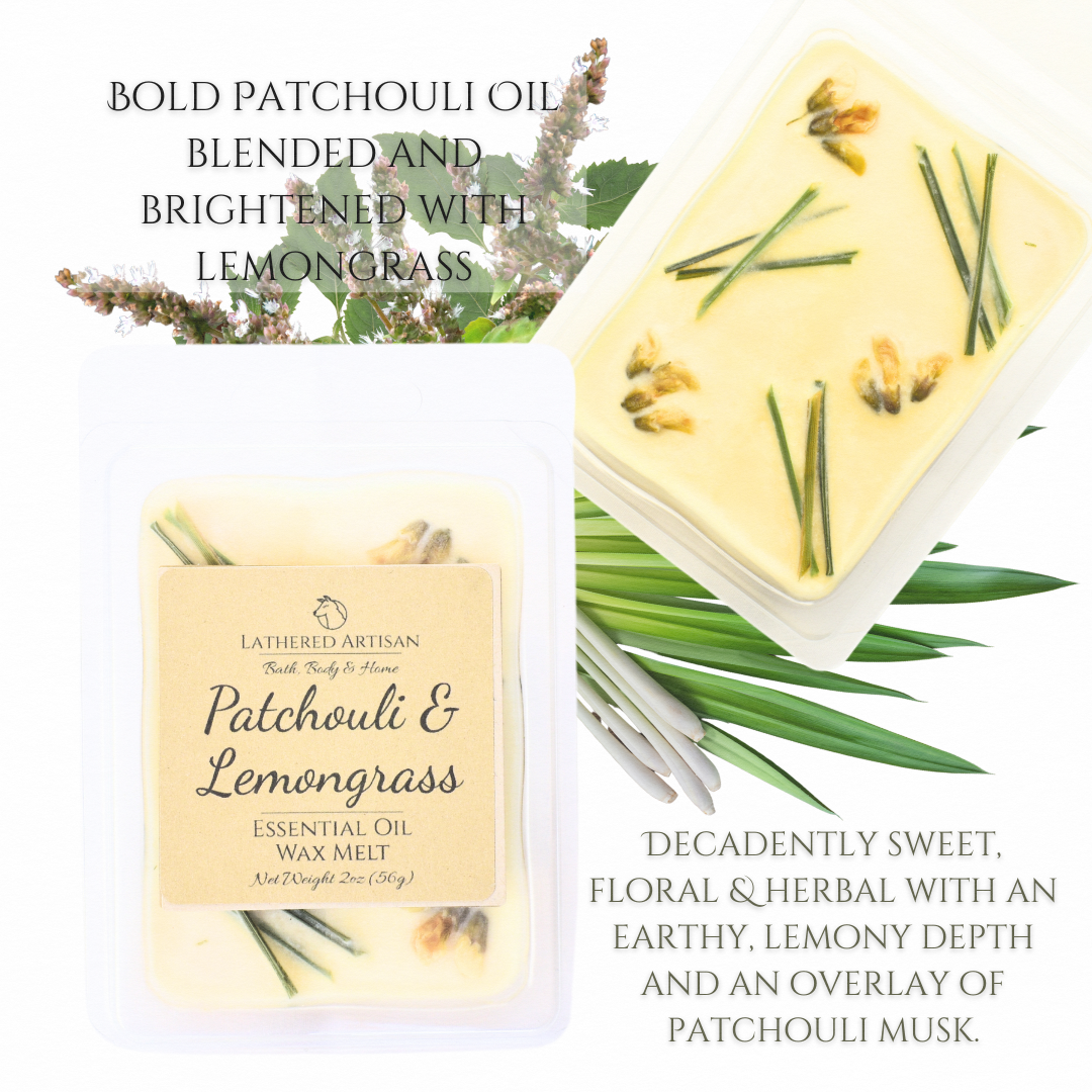 Patchouli & Lemongrass | Essential Oil | Wax Melts