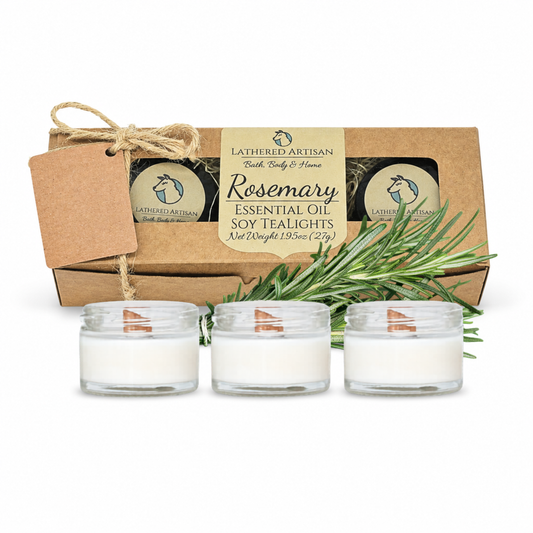 Rosemary | Essential Oil | Glass Jar Tealight Candles