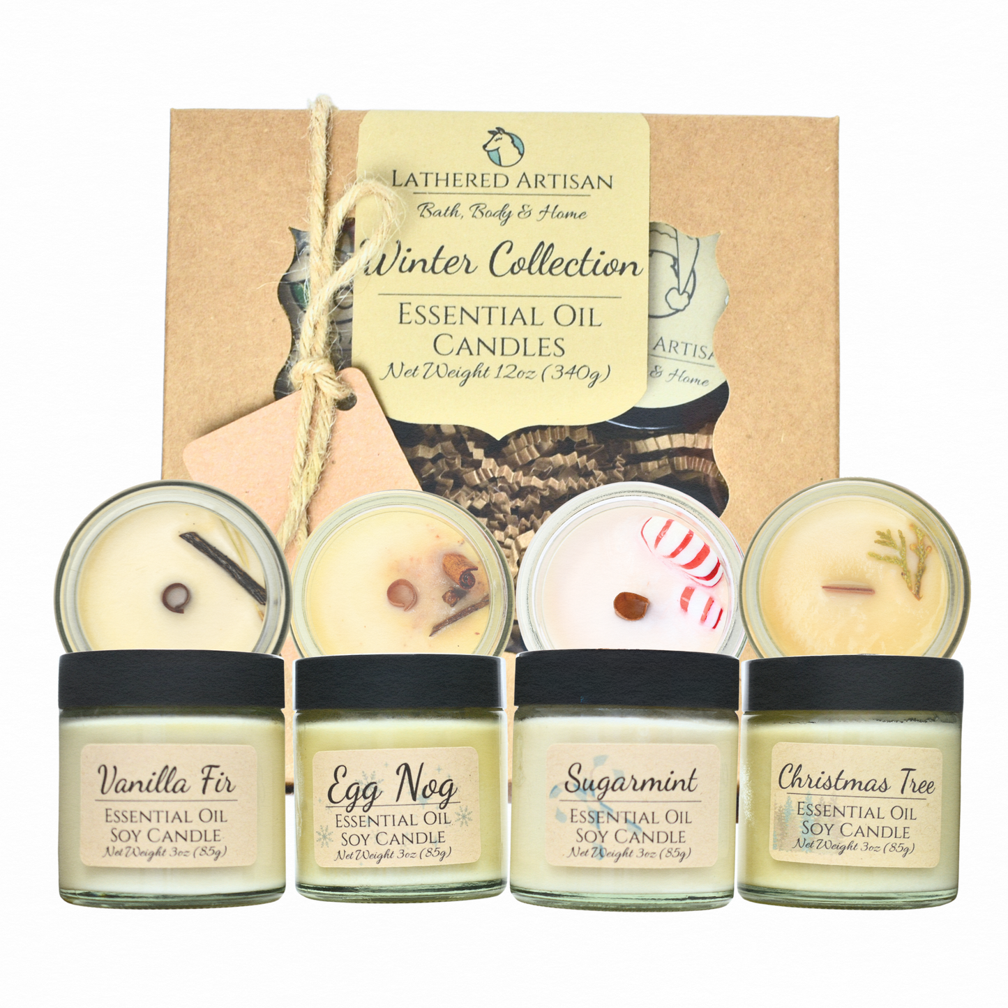 Trío de invierno | Velas de aceites esenciales | Juego de 3